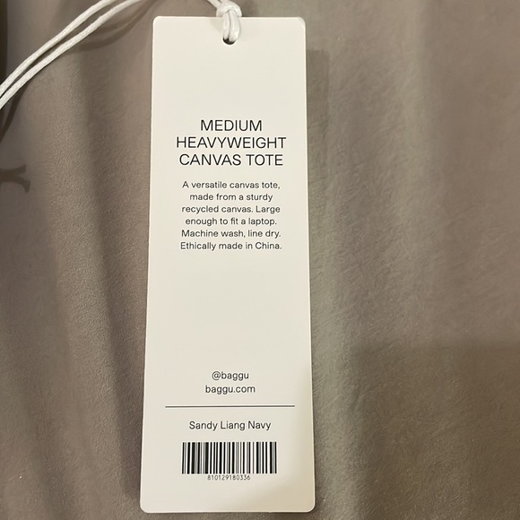 BAGGU X Sandy Liang MEDIUM Heavyweight Canvas Tote Bag In Navy - Picture 9 of 12